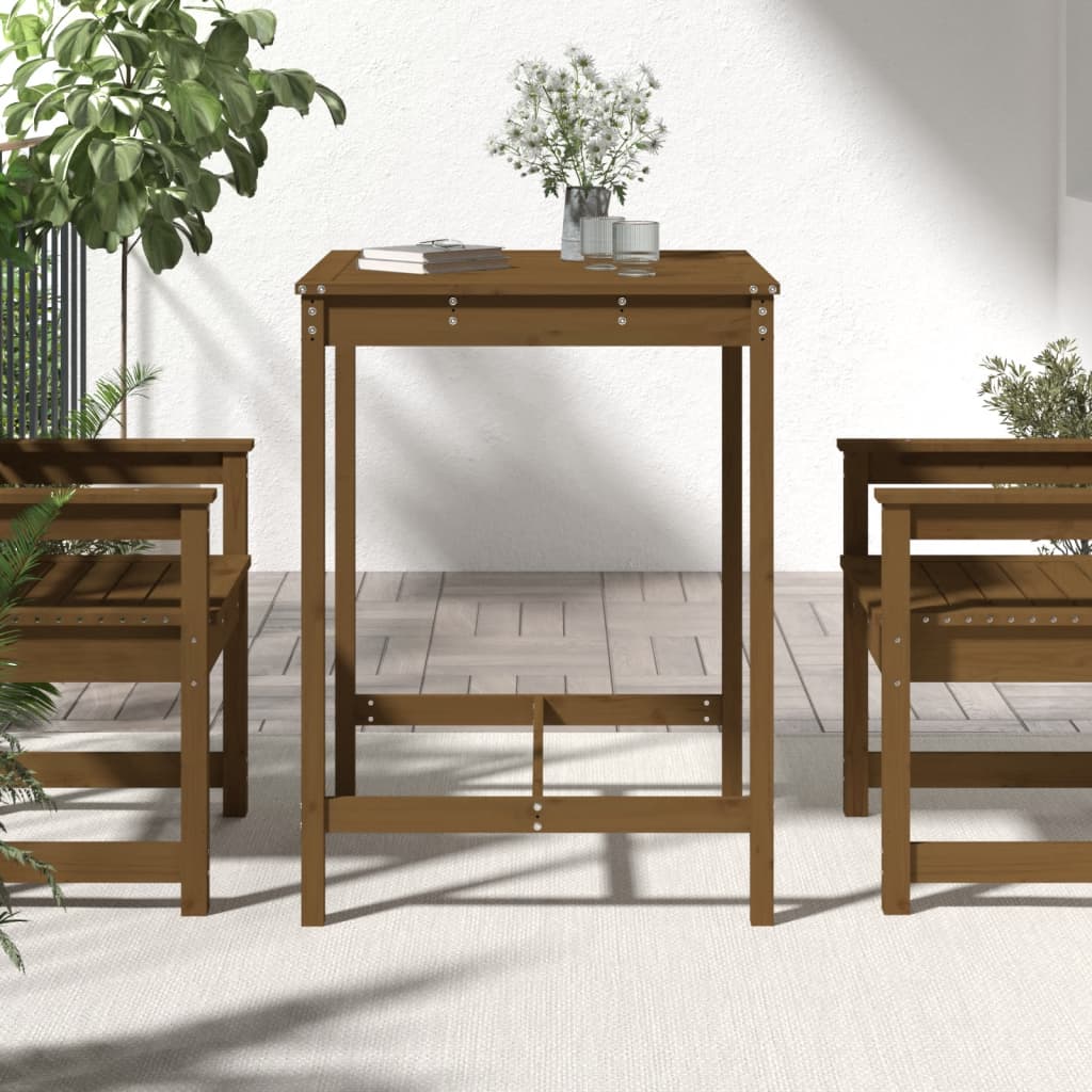 Vrtni stol boja meda 82,5 x 82,5 x 110 cm od masivne borovine