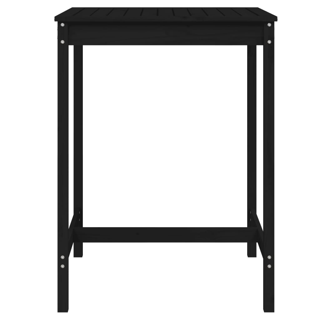 Vrtni stol crni 82,5x82,5x110 cm od masivne borovine