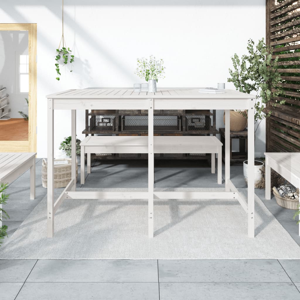 Vrtni stol bijeli 159,5 x 82,5 x 110 cm od masivne borovine