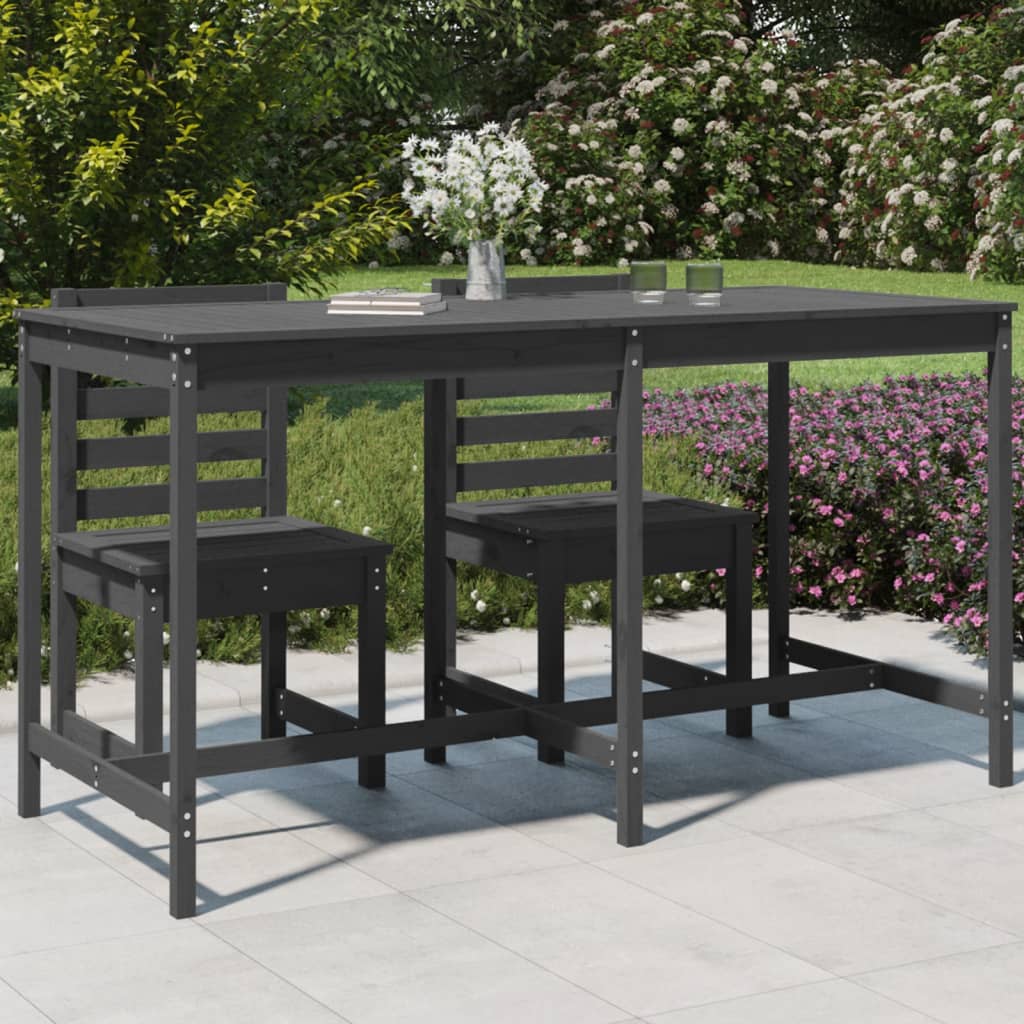 Vrtni stol sivi 203,5x90x110 cm od masivne borovine