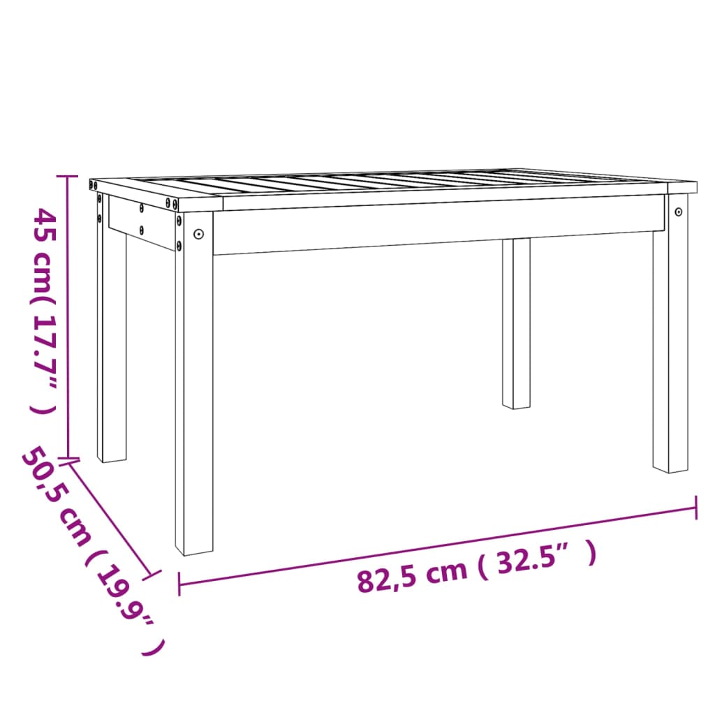 Vrtni stol bijeli 82,5 x 50,5 x 45 cm od masivne borovine