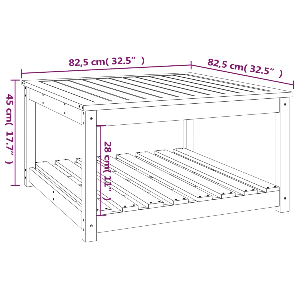 Vrtni stol 82,5x82,5x45 cm od masivne borovine