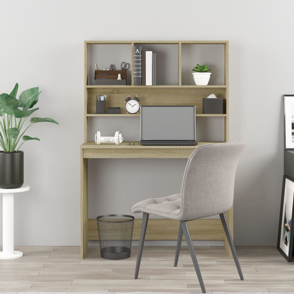 Radni stol s policama boja hrasta sonome 102x45x148 cm drveni