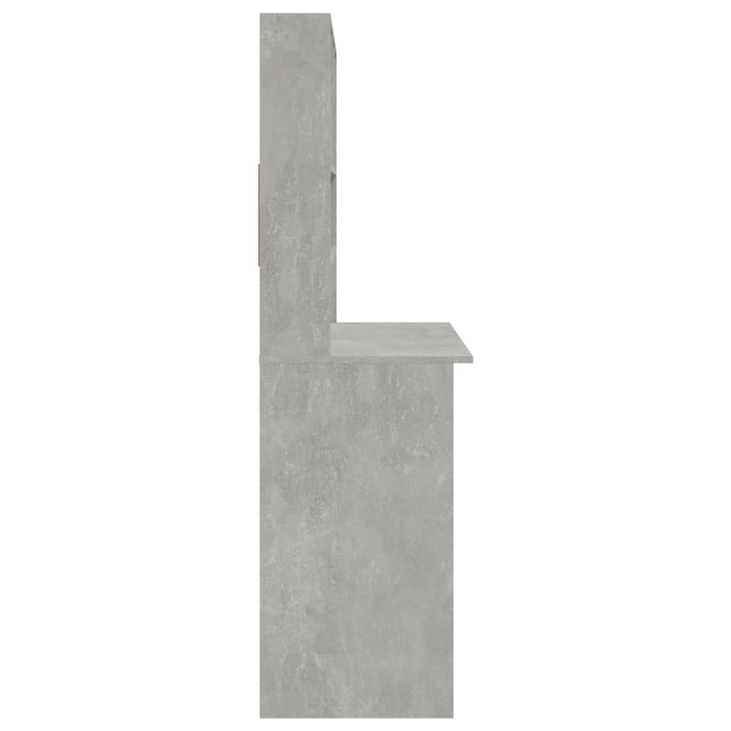 Radni stol s policama siva boja betona 102x45x148 cm drveni