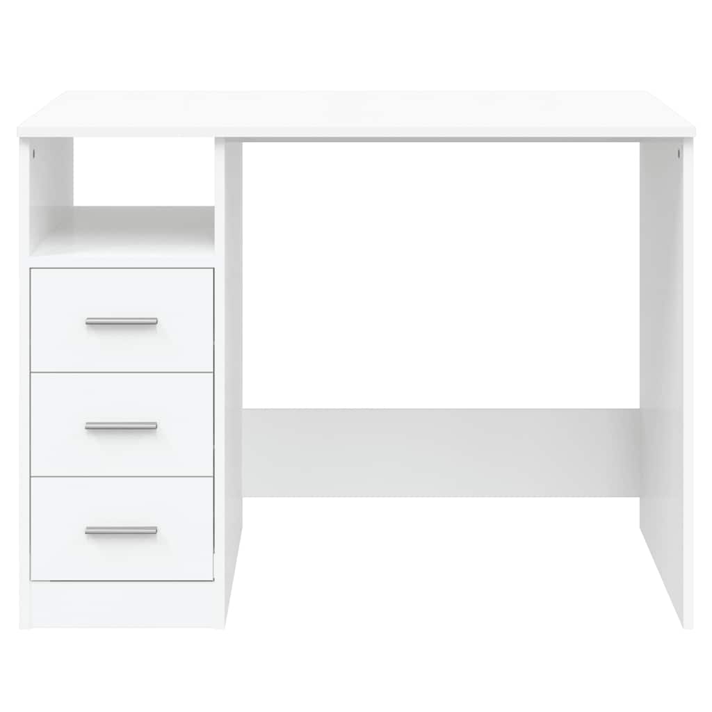Radni stol s ladicama bijeli 102 x 50 x 76 cm konstruirano drvo