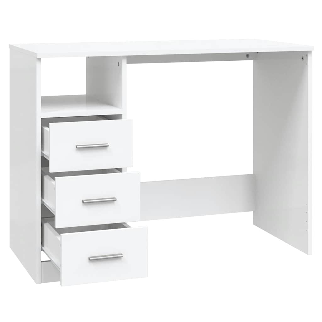 Radni stol s ladicama bijeli 102 x 50 x 76 cm konstruirano drvo