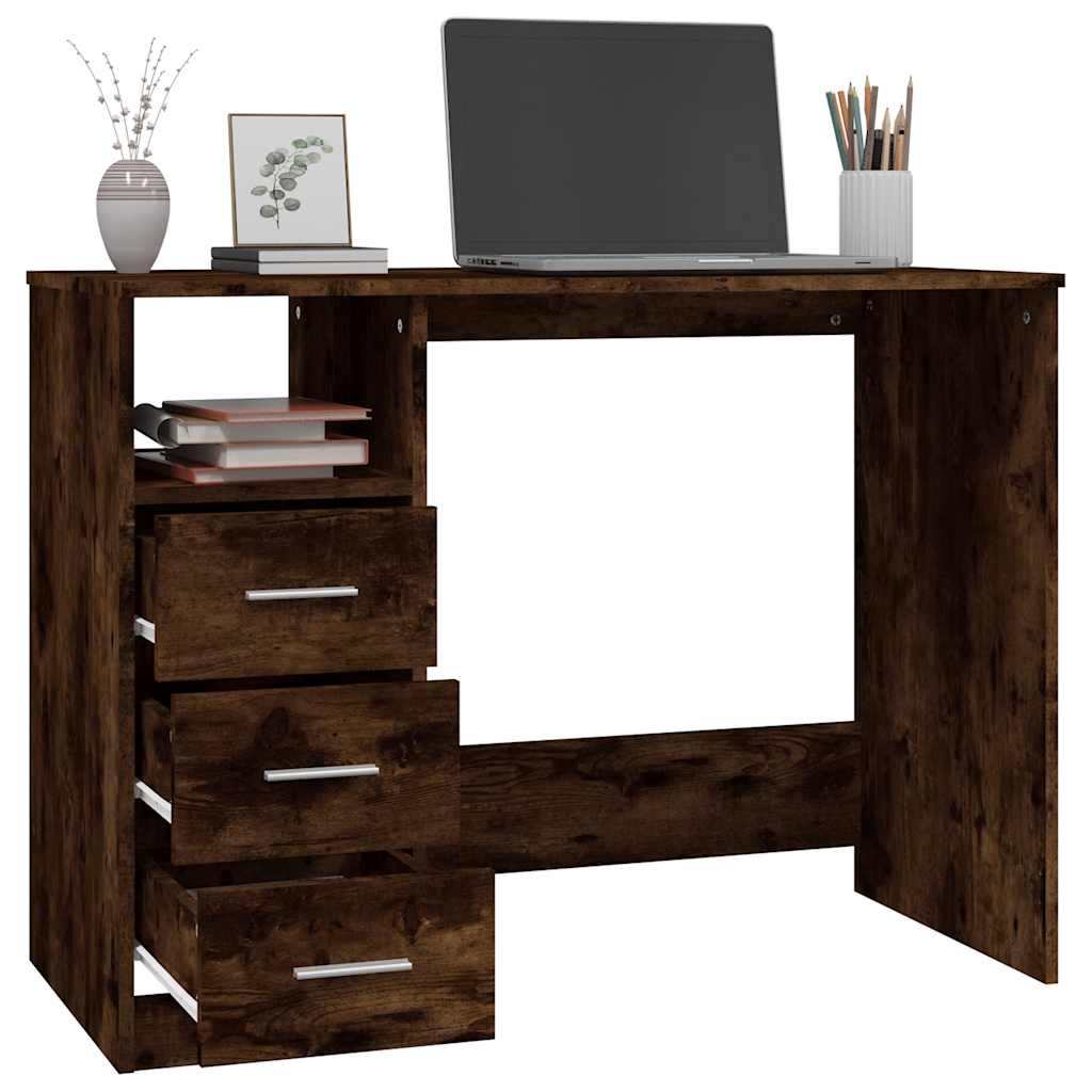 Radni stol boja dimljenog hrasta 102x50x76 cm konstruirano drvo