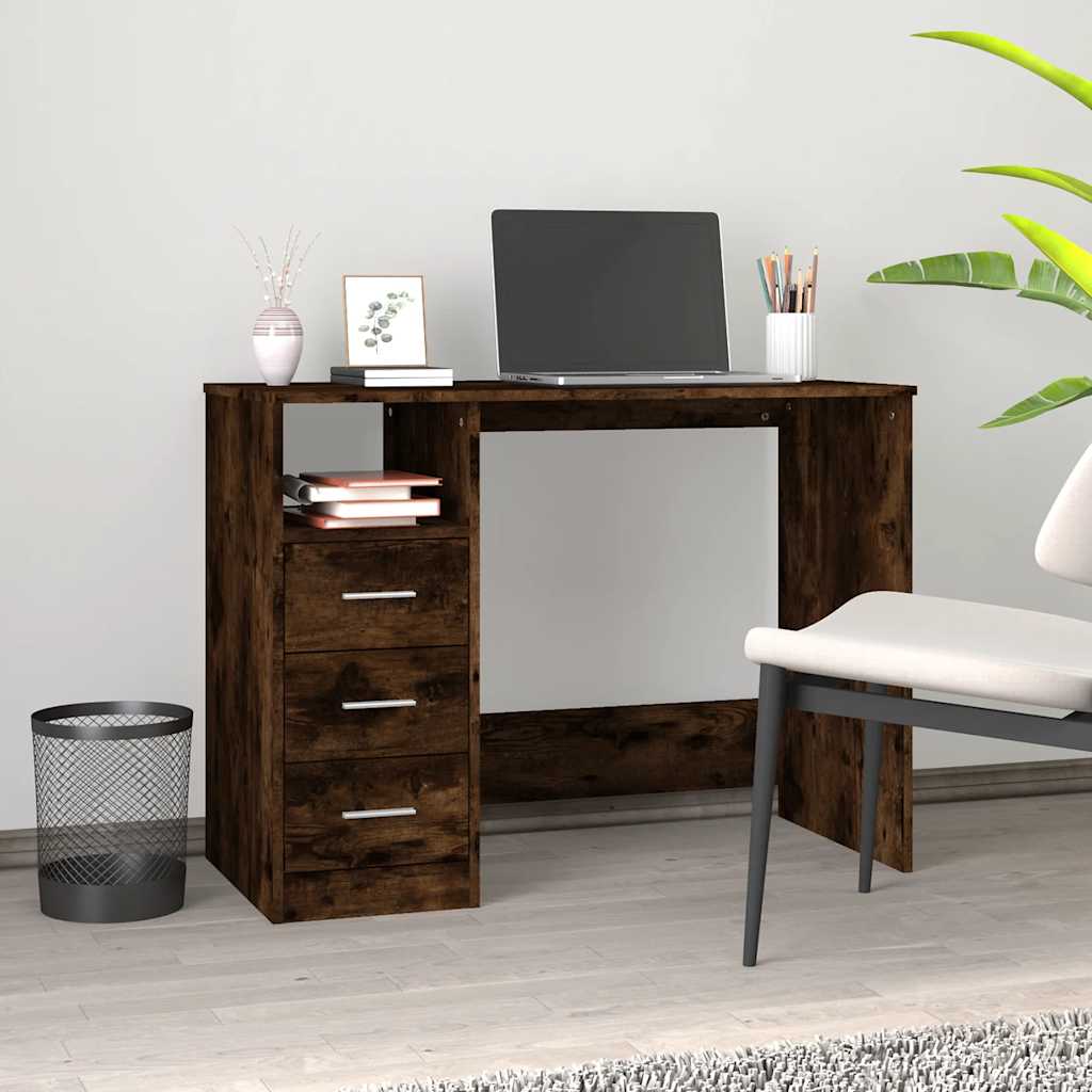 Radni stol boja dimljenog hrasta 102x50x76 cm konstruirano drvo