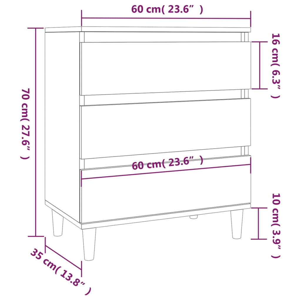 Komoda boja hrasta sonome 60 x 35 x 70 cm od konstruiranog drva
