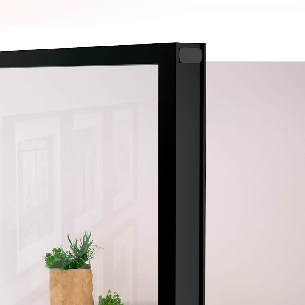 Sobna vrata crna 102 x 201,5 cm kaljeno staklo i aluminij tanka