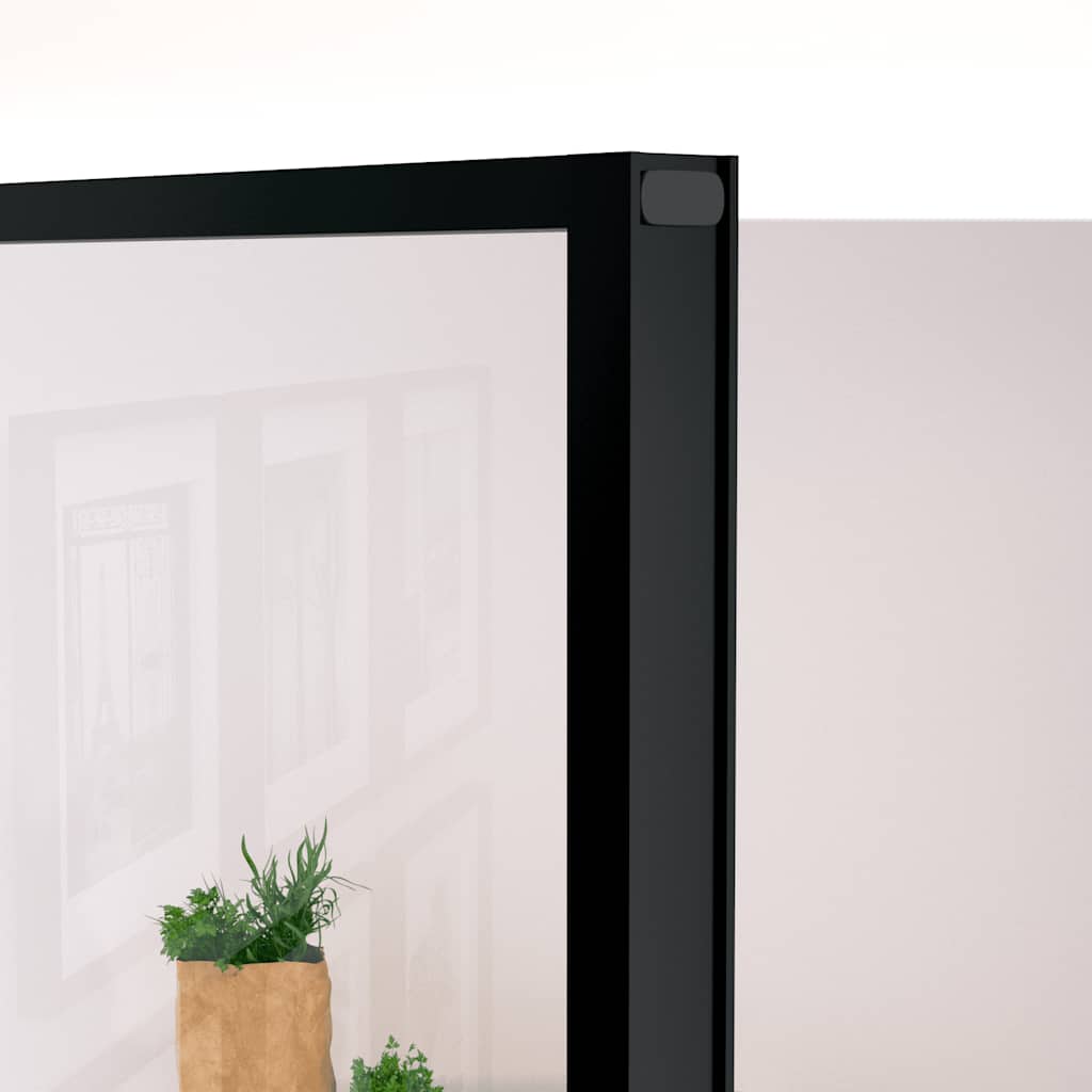 Sobna vrata crna 83 x 201,5 cm kaljeno staklo i aluminij tanka