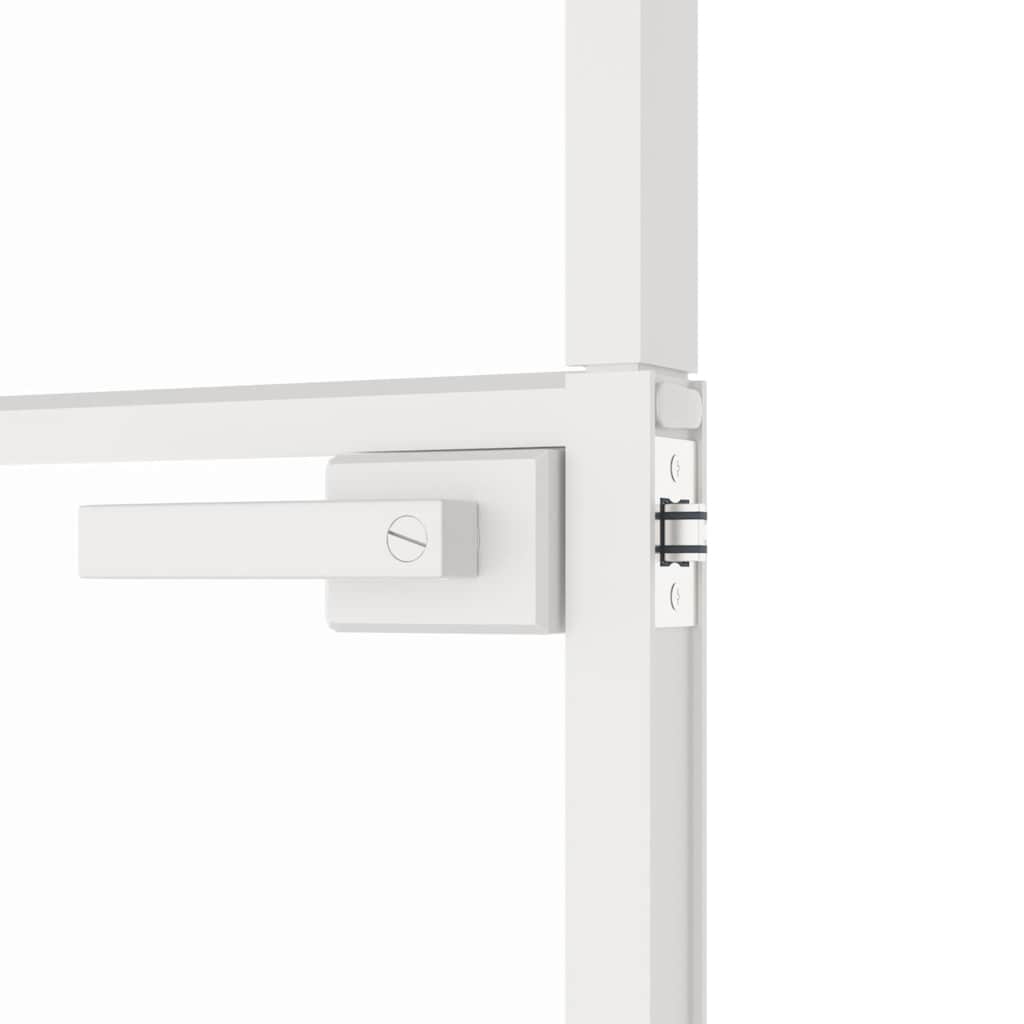 Sobna vrata bijela 93x201,5 cm kaljeno staklo i aluminij tanka