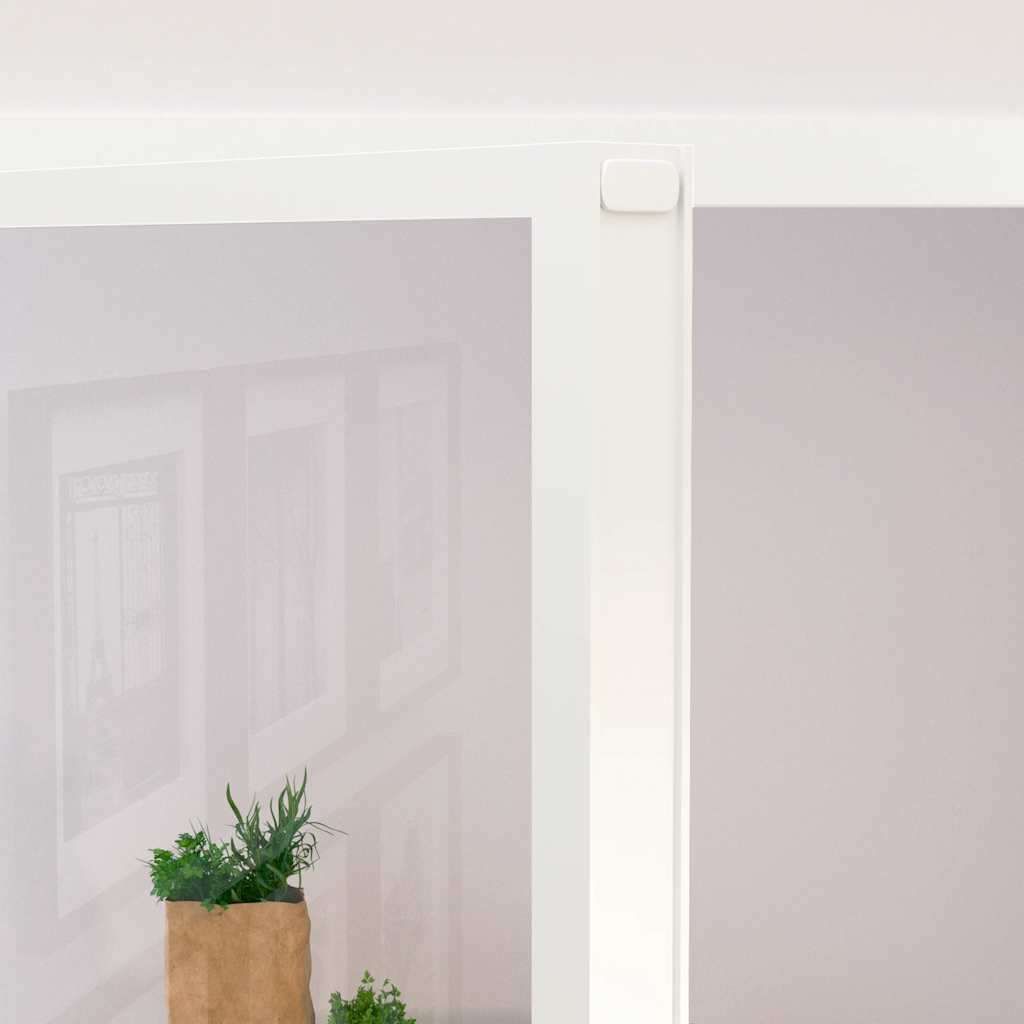 Sobna vrata bijela 83x201,5 cm kaljeno staklo i aluminij tanka