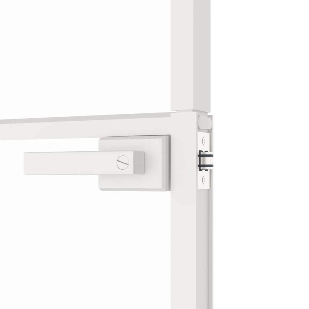 Sobna vrata bijela 83x201,5 cm kaljeno staklo i aluminij tanka