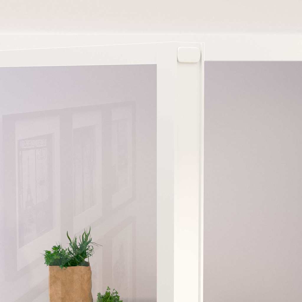 Sobna vrata bijela 93x201,5 cm kaljeno staklo i aluminij tanka