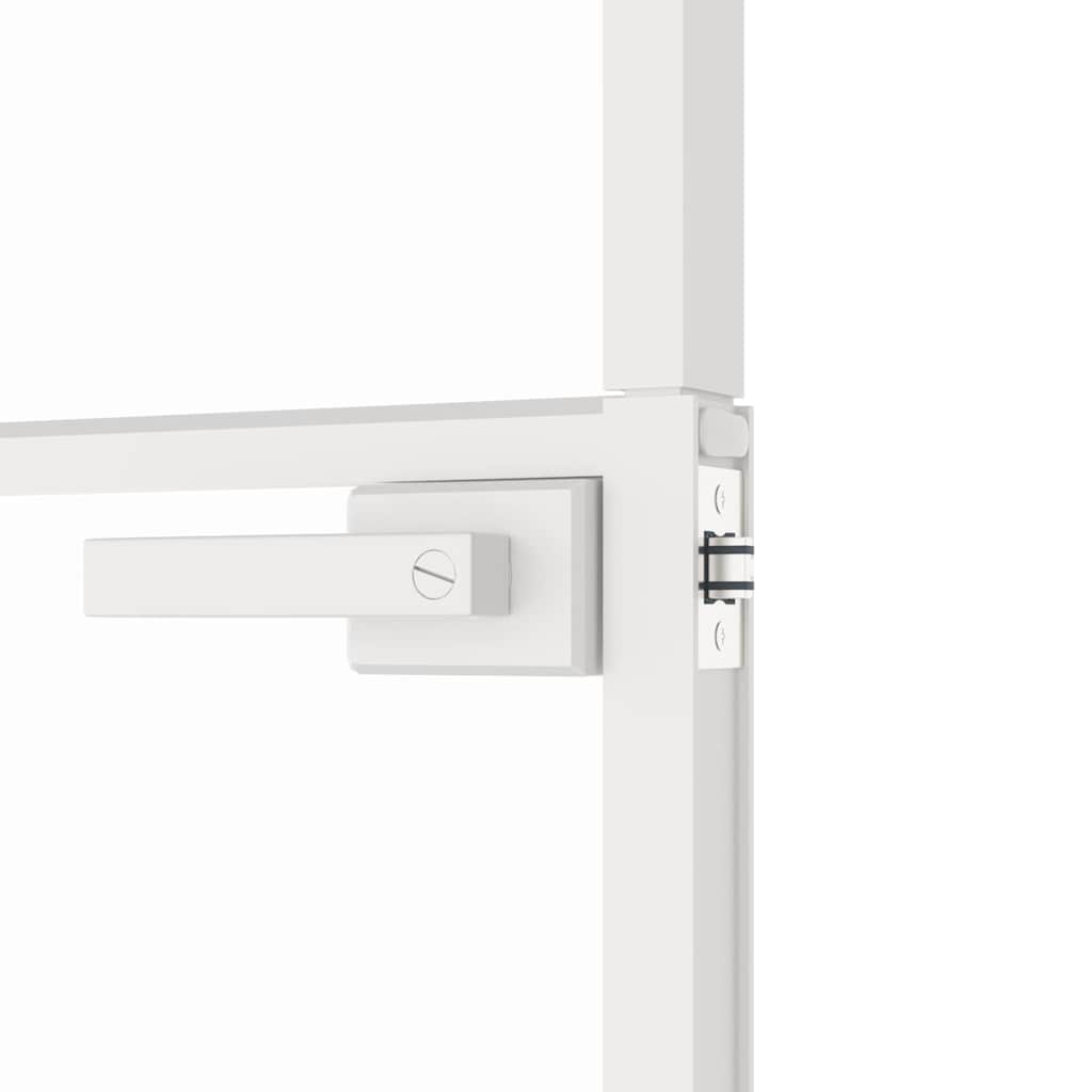 Sobna vrata bijela 93x201,5 cm kaljeno staklo i aluminij tanka