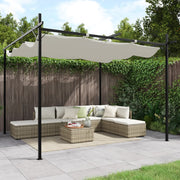 Pergola s pomičnim krovom krem 295 x 292 x 230 cm