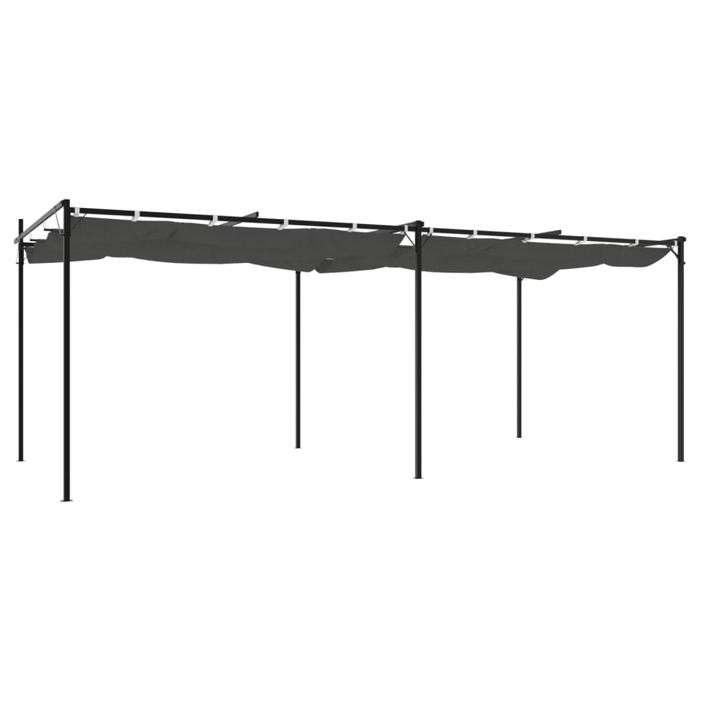 Pergola s pomičnim krovom antracit 589x292x230 cm