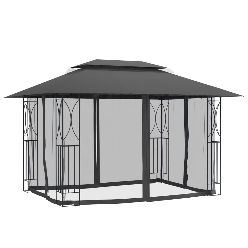 Sjenica s bočnim stijenkama antracit 400 x 300 x 270 čelična
