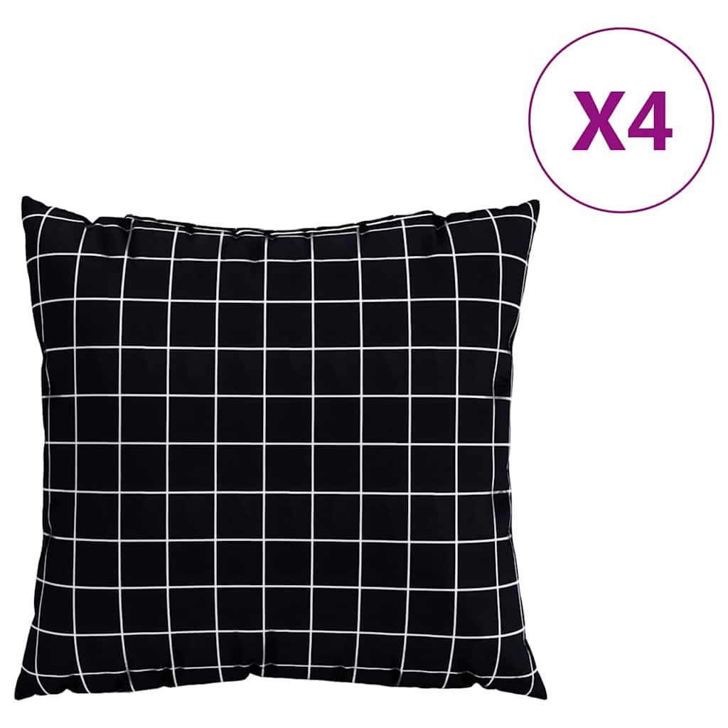 Jastučići za raspršenje Kockasto 4 pcs Crna Karirana 50 x 50 cm