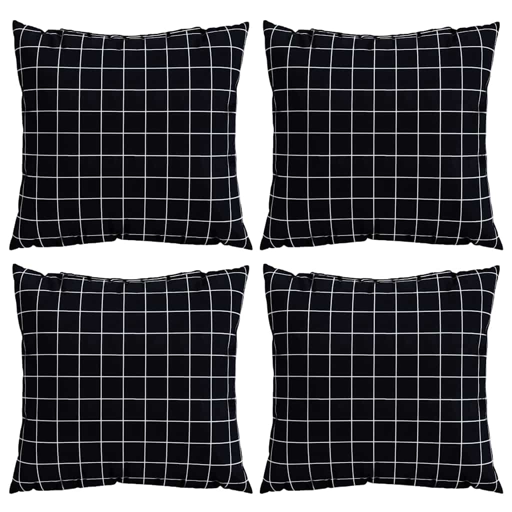 Jastučići za raspršenje Kockasto 4 pcs Crna Karirana 60 x 60 cm