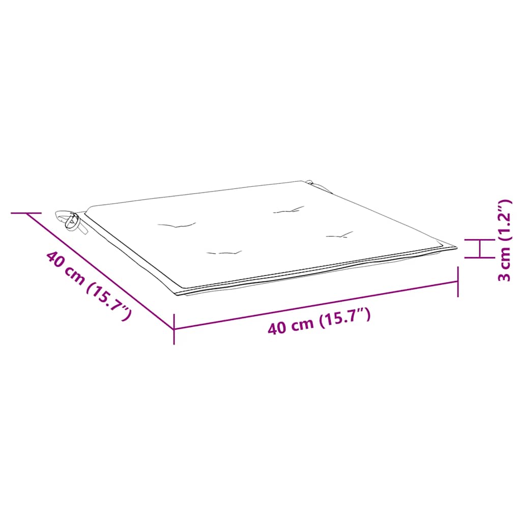 Jastuci za vrtne stolice 2 kom crni karirani 40x40x4 cm tkanina