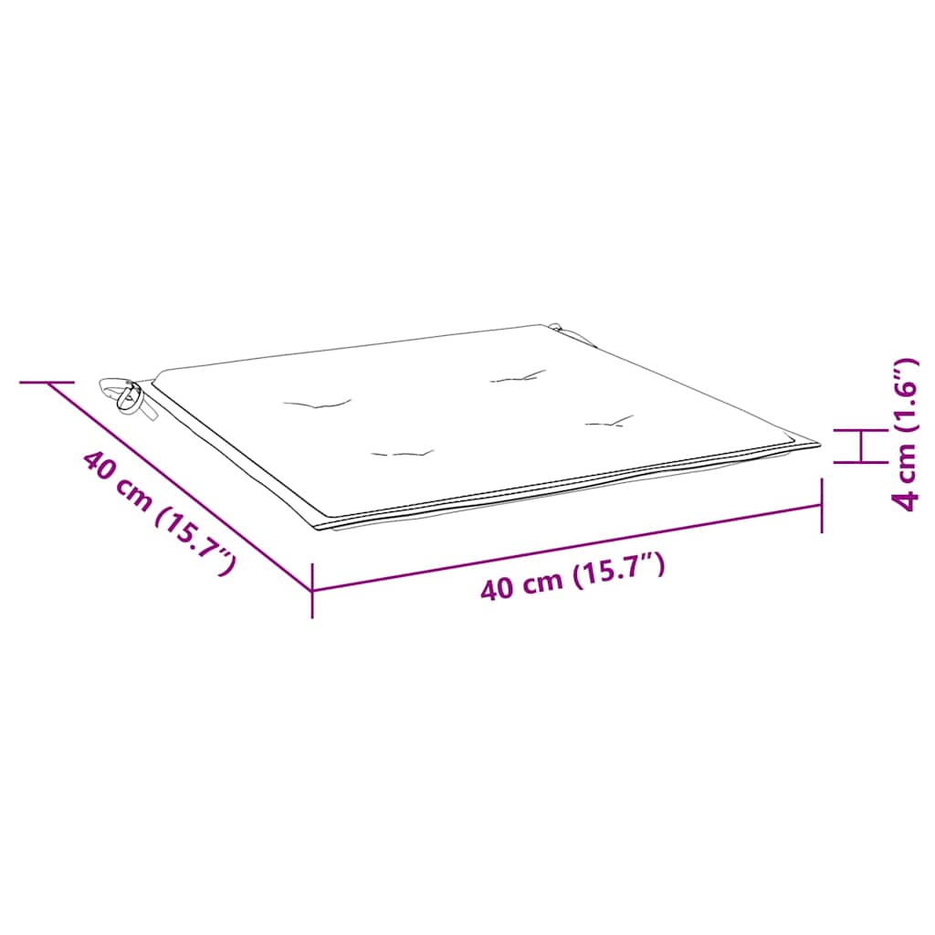 Jastuci za vrtne stolice 6 kom tirkizni 40x40x4 cm od tkanine
