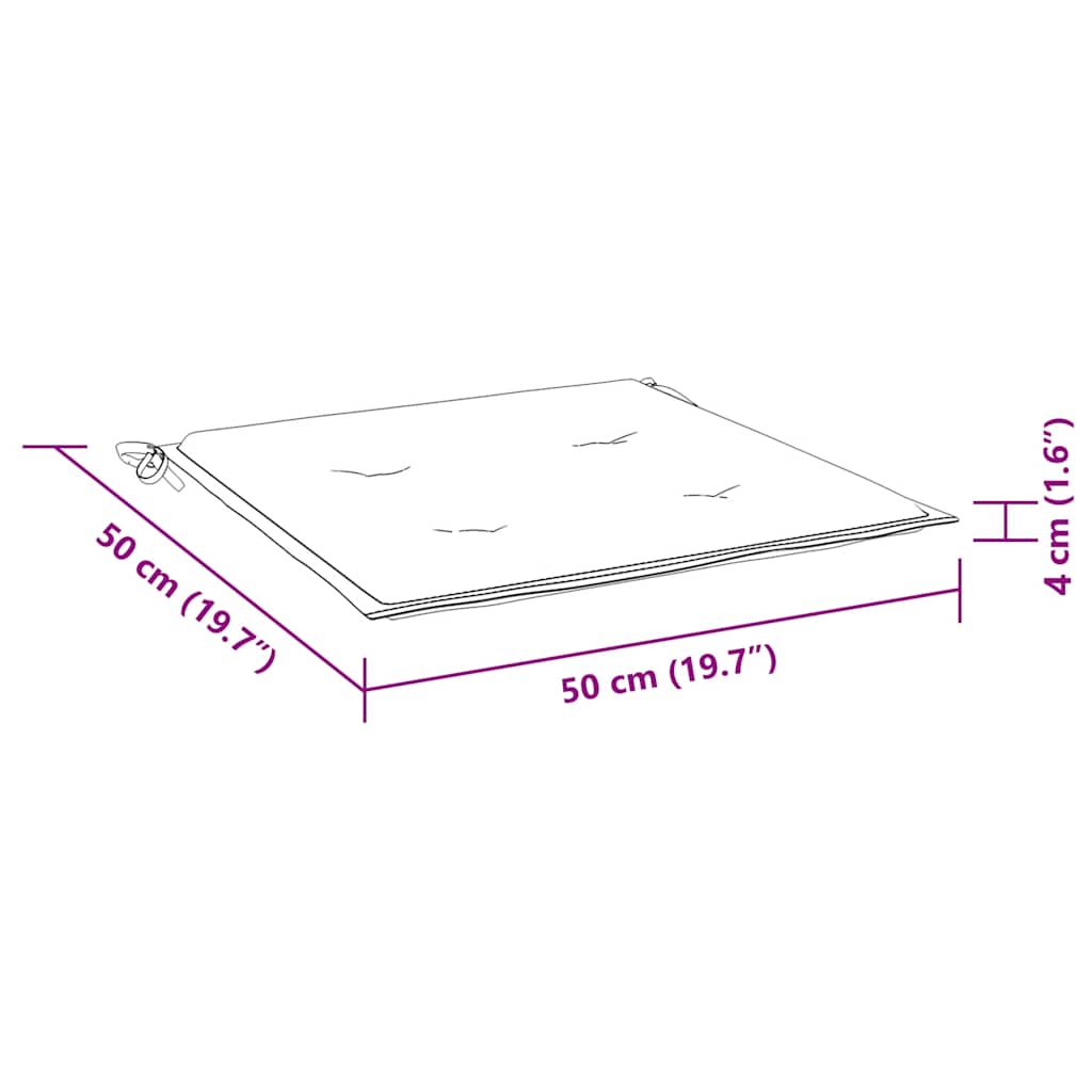Jastuci za vrtne stolice 2 kom plavo-bijeli 50x50x4 cm tkanina