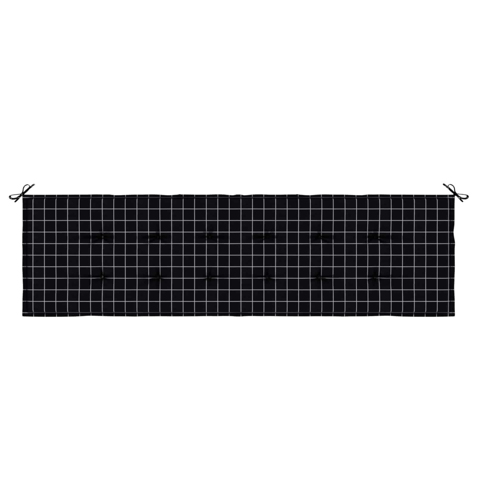 Jastučić za klupu Crna Karirana 150 x 50 x 3 cm Oxford tkanina