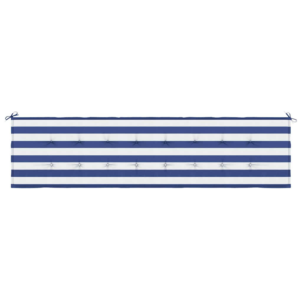 Jastuk za vrtnu klupu plavo-bijeli prugasti 200x50x4 cm tkanina