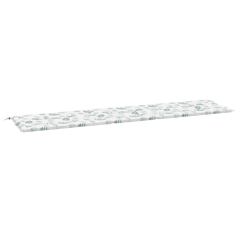 Jastuk za vrtnu klupu s uzorkom lišća 200x50x4 cm od tkanine