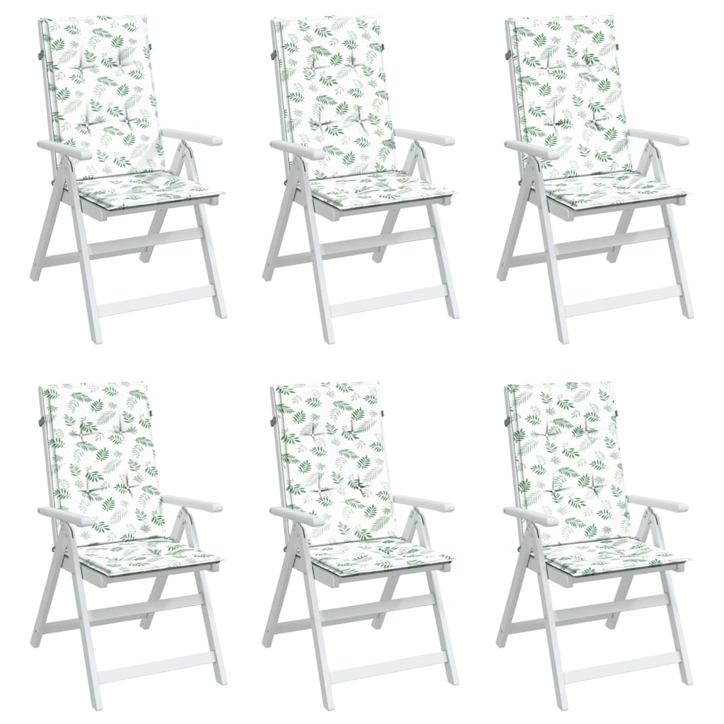 Jastuci za visoku stolicu 6 kom s uzorkom lišća od tkanine