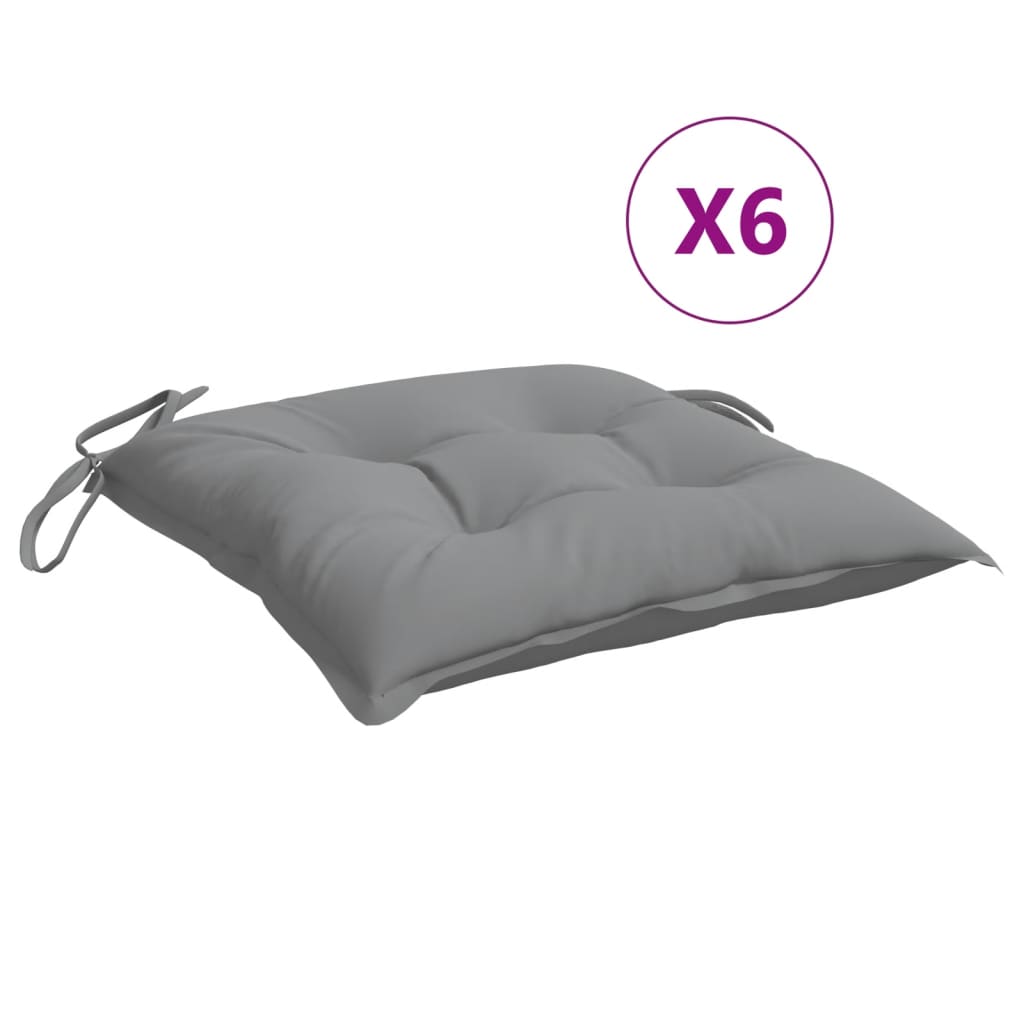 Jastuci za stolice 6 kom sivi 40 x 40 x 7 cm od tkanine Oxford