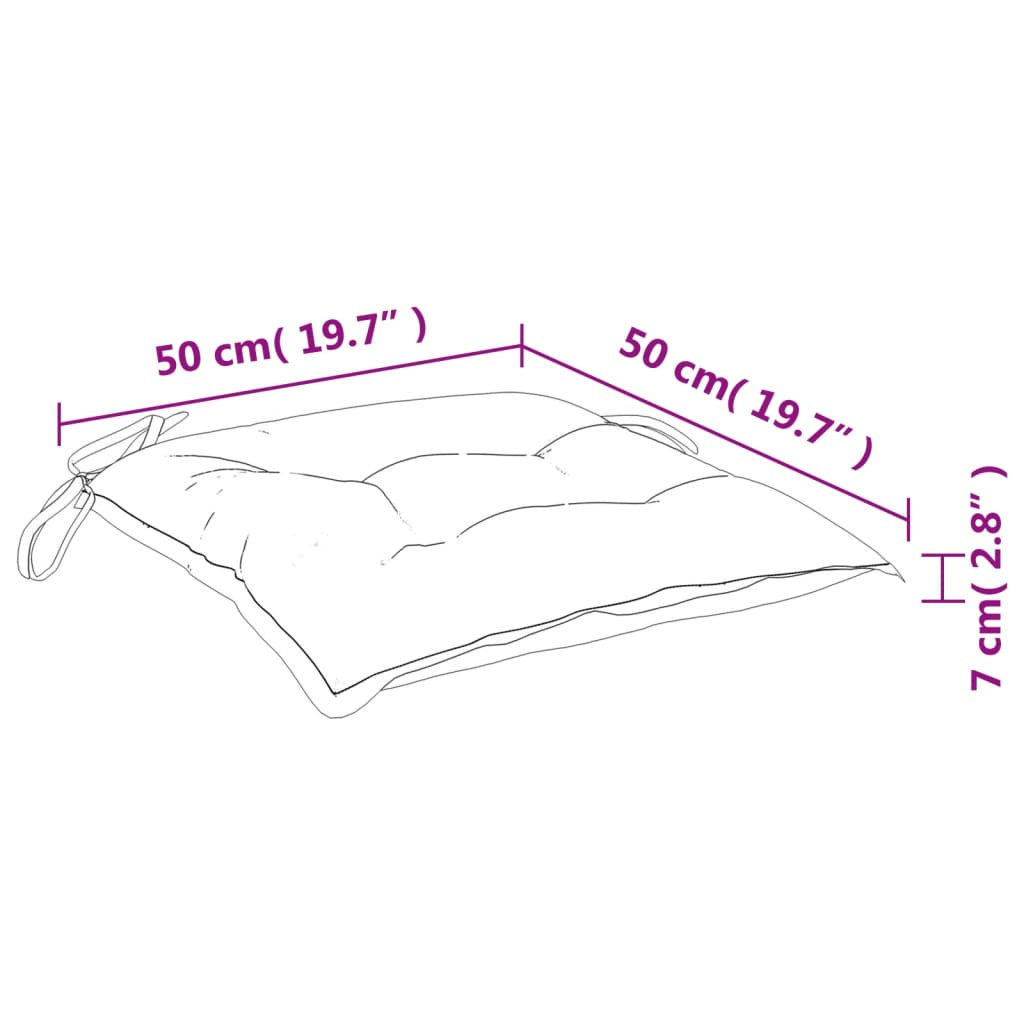 Jastuci za stolice 4 kom s uzorkom lišća 50x50x7 cm od tkanine