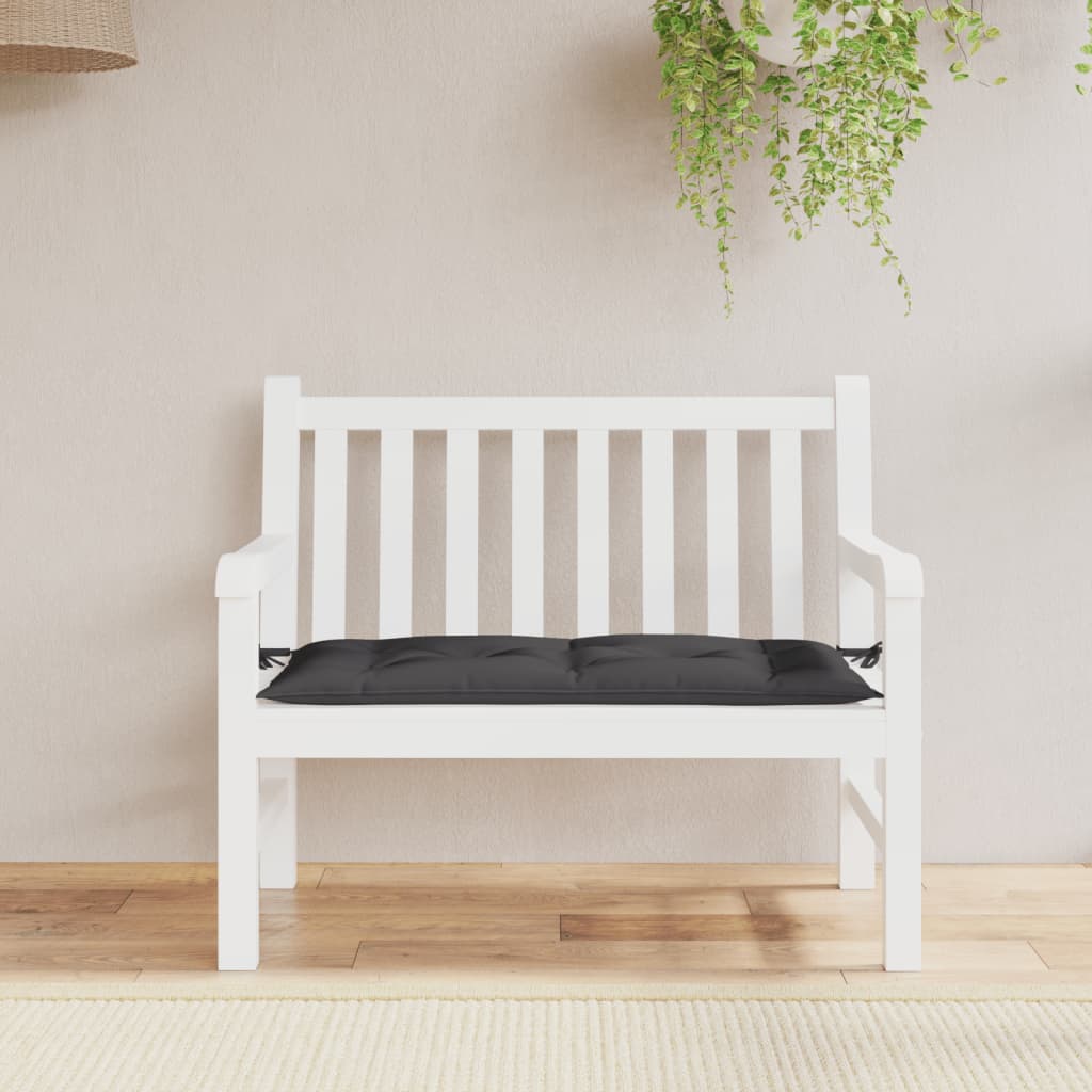 Jastuk za vrtnu klupu crni 100 x 50 x 7 cm od tkanine Oxford