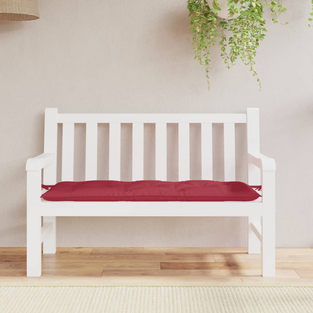 Jastuk za vrtnu klupu boja vina 120 x 50 x 7 cm tkanina Oxford