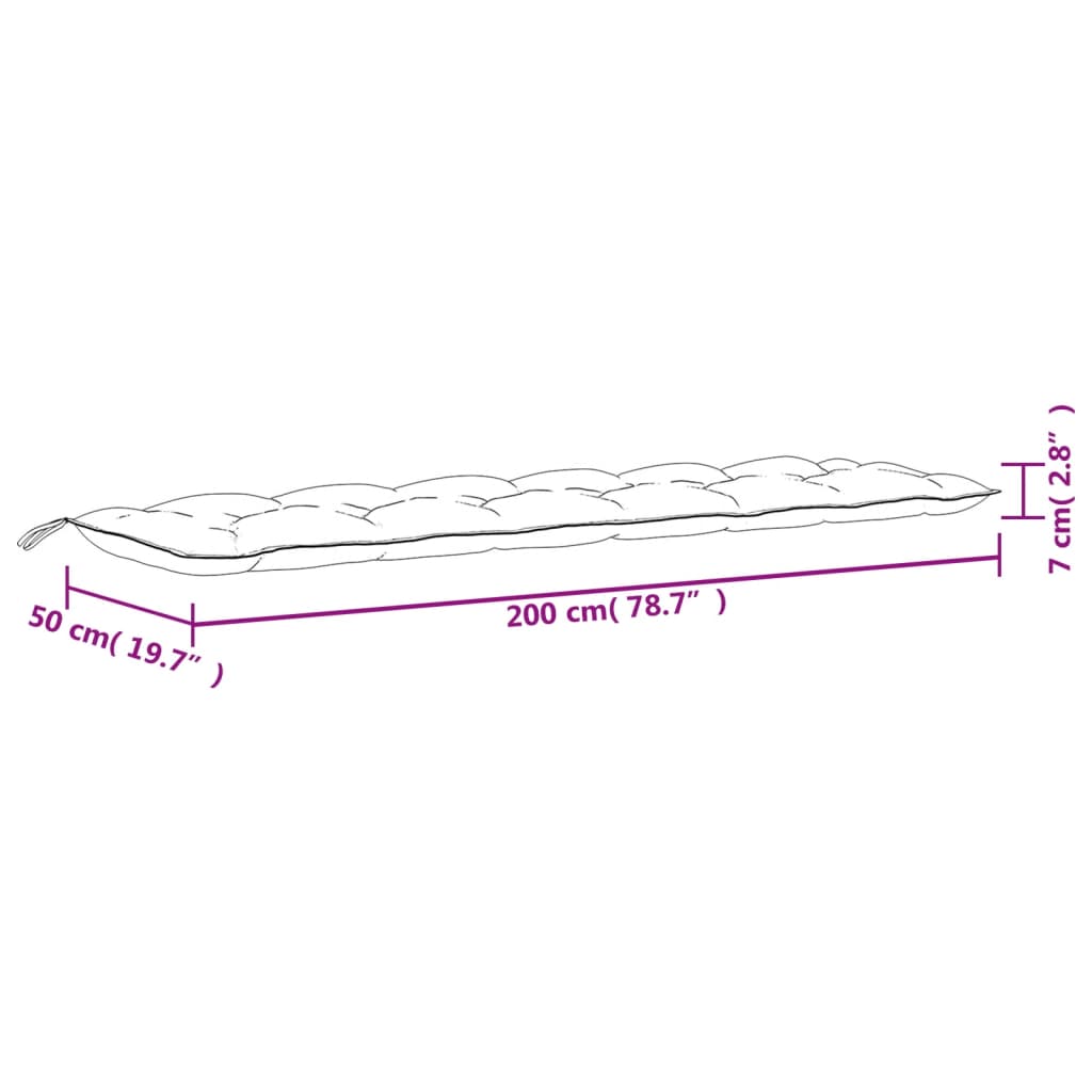 Jastuk za vrtnu klupu plavi 200 x 50 x 7 cm od tkanine Oxford