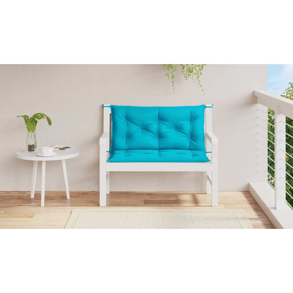 Jastuci za vrtnu klupu 2 kom tirkizni 100x50x7 cm od tkanine