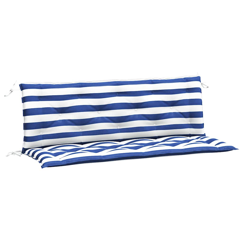 Jastuci za vrtnu klupu 2 kom plavo-bijeli prugasti 150x50x7 cm