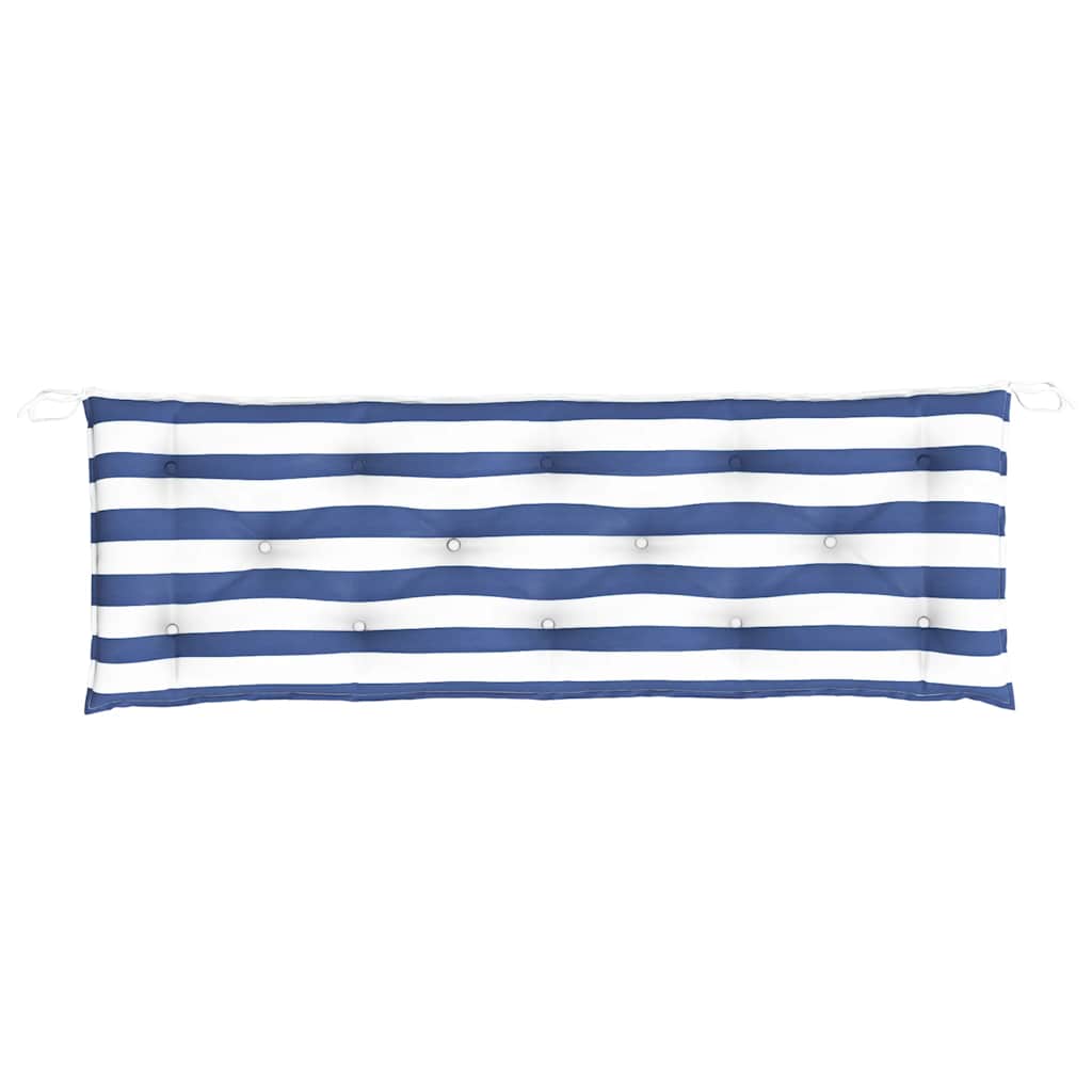 Jastuci za vrtnu klupu 2 kom plavo-bijeli prugasti 150x50x7 cm