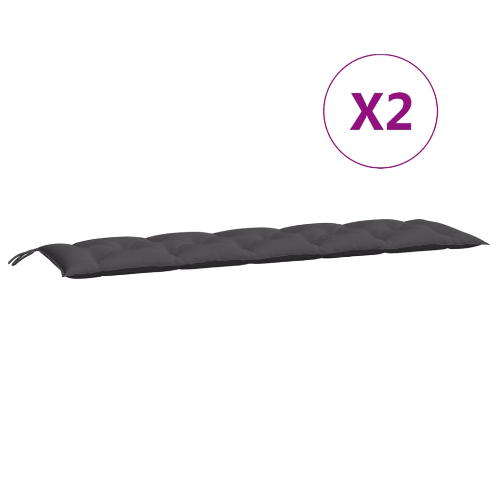 Jastuci za vrtnu klupu 2 kom antracit 180x50x7cm tkanine Oxford
