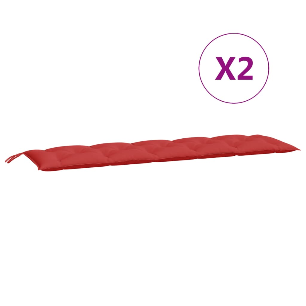 Jastuci za vrtnu klupu 2 kom crvena 180x50x7cm tkanine Oxford