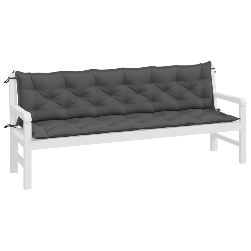 Jastuci za vrtnu klupu 2 kom antracit 200x50x7cm tkanine Oxford