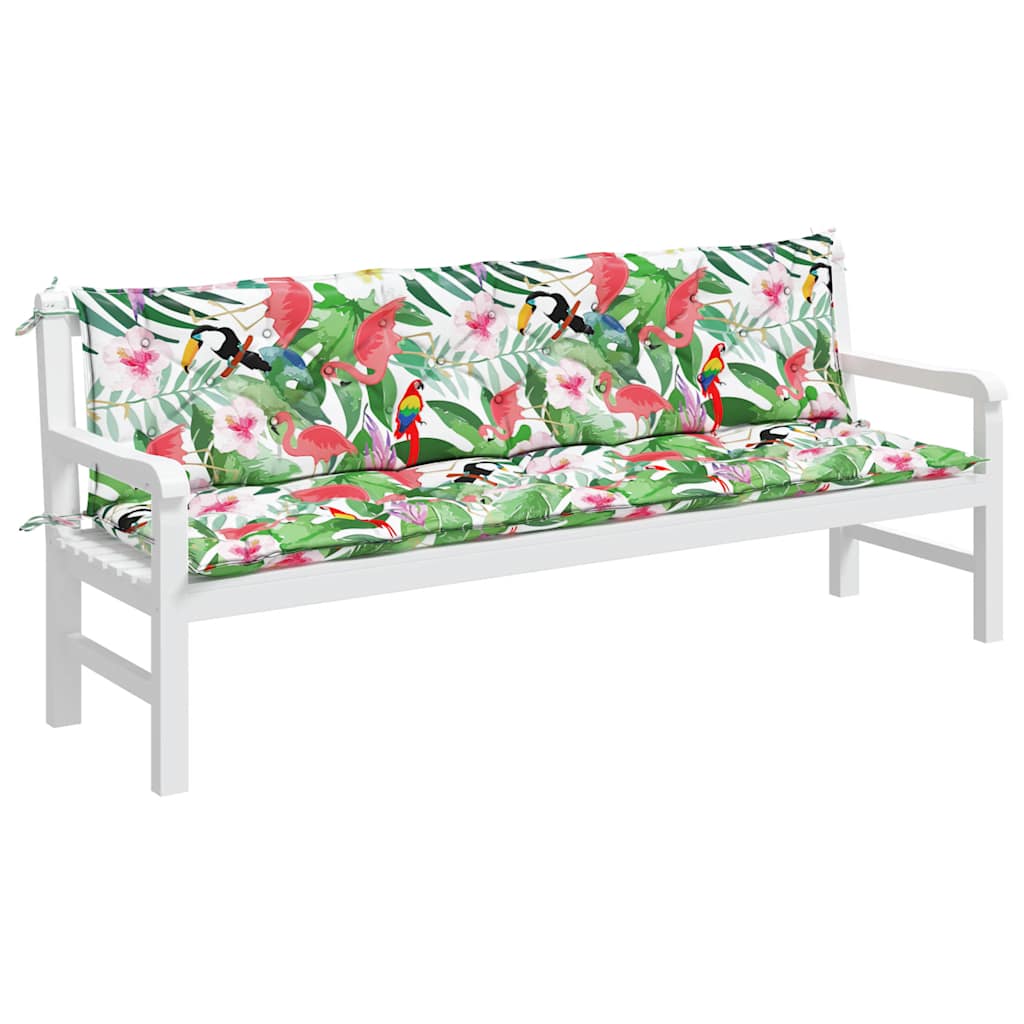 Jastuci za vrtnu klupu 2 kom višebojni 200x50x7 cm od tkanine