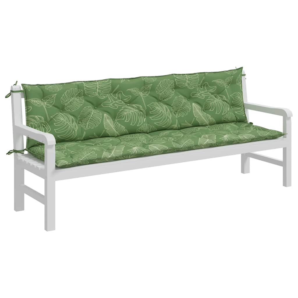 Jastuci za vrtnu klupu 2 kom s uzorkom lišća 200x50x7cm tkanina