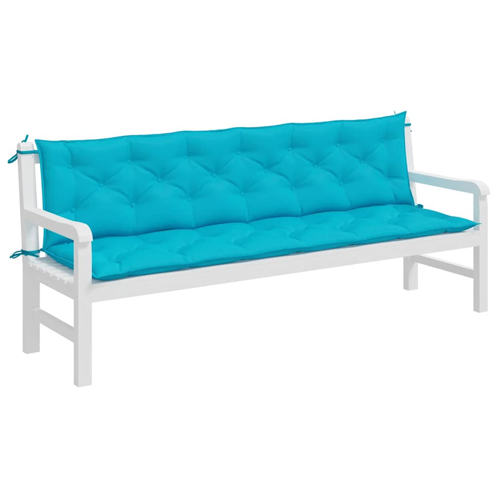Jastuci za vrtnu klupu 2 kom tirkizni 200x50x7 cm od tkanine