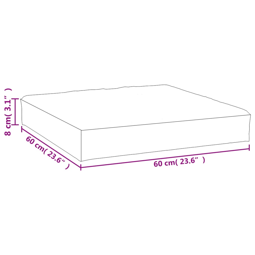 Jastuk za palete tirkizni 60 x 60 x 8 cm od tkanine Oxford