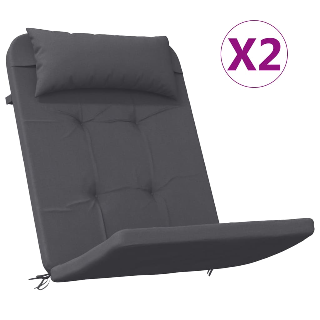 Jastuci za stolicu Adirondack 2 kom antracit od tkanine Oxford