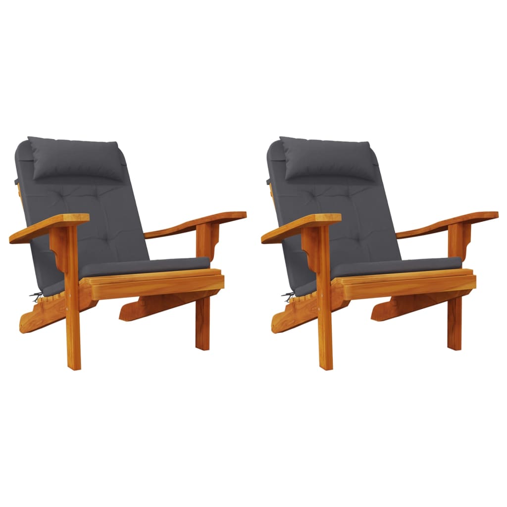 Jastuci za stolicu Adirondack 2 kom antracit od tkanine Oxford