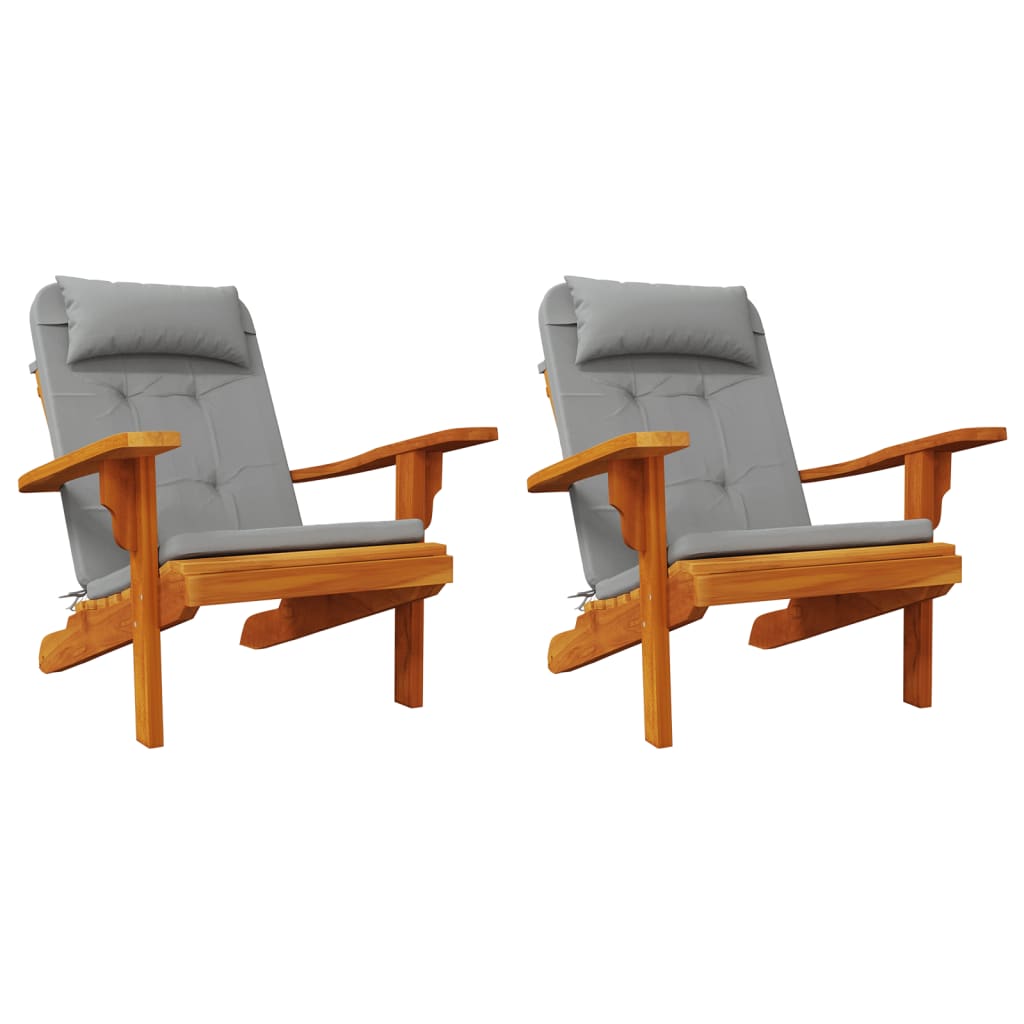 Jastuci za stolicu Adirondack 2 kom sivi od tkanine Oxford